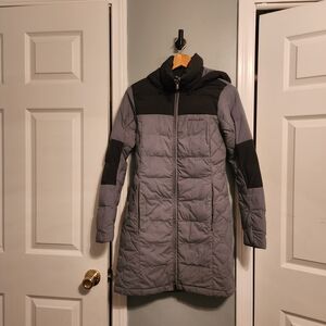 Women's Gray and Black Puffer Coat
